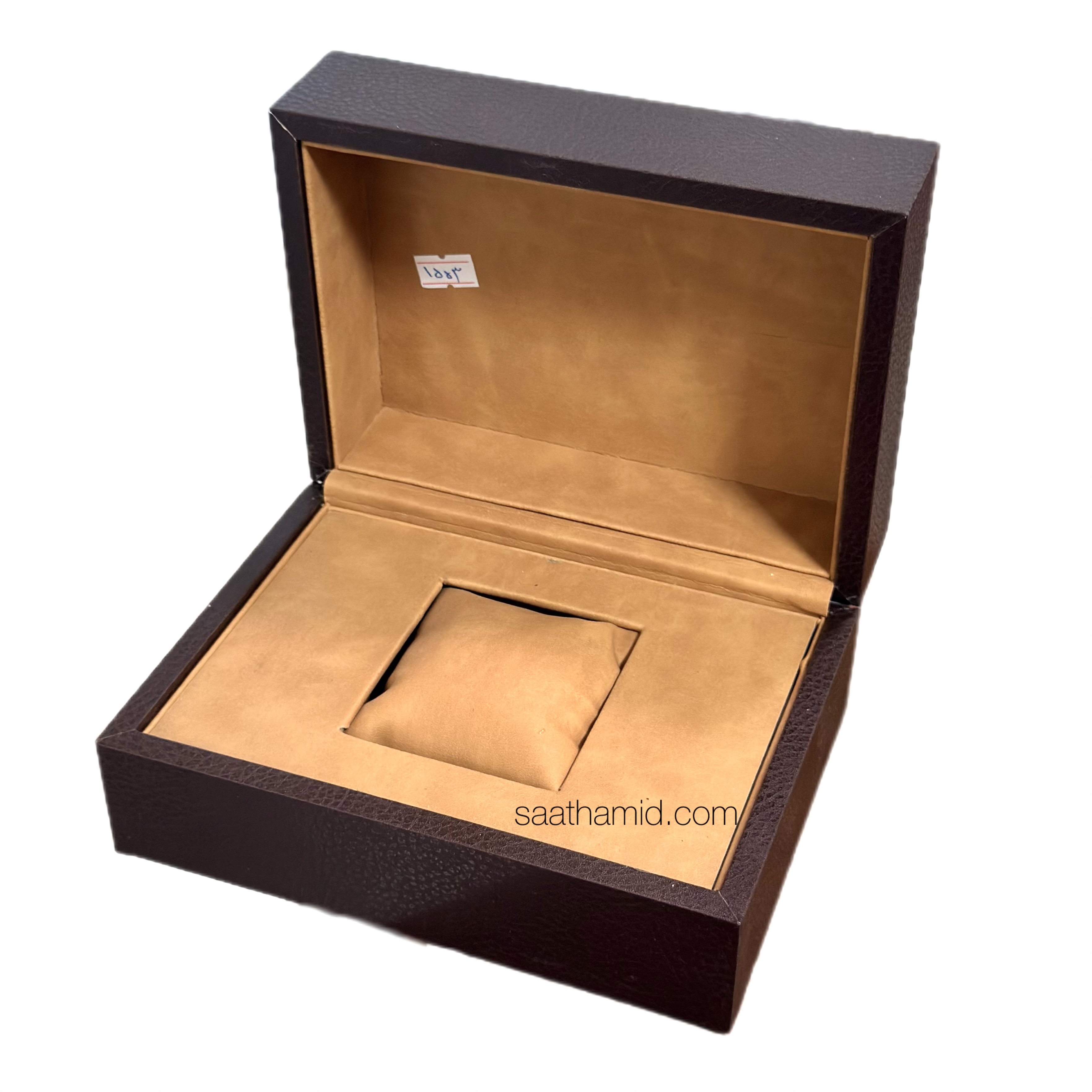 جعبه چرمی TT تک خونه قهوه ای داخل کرم کد ۱۵۵۳