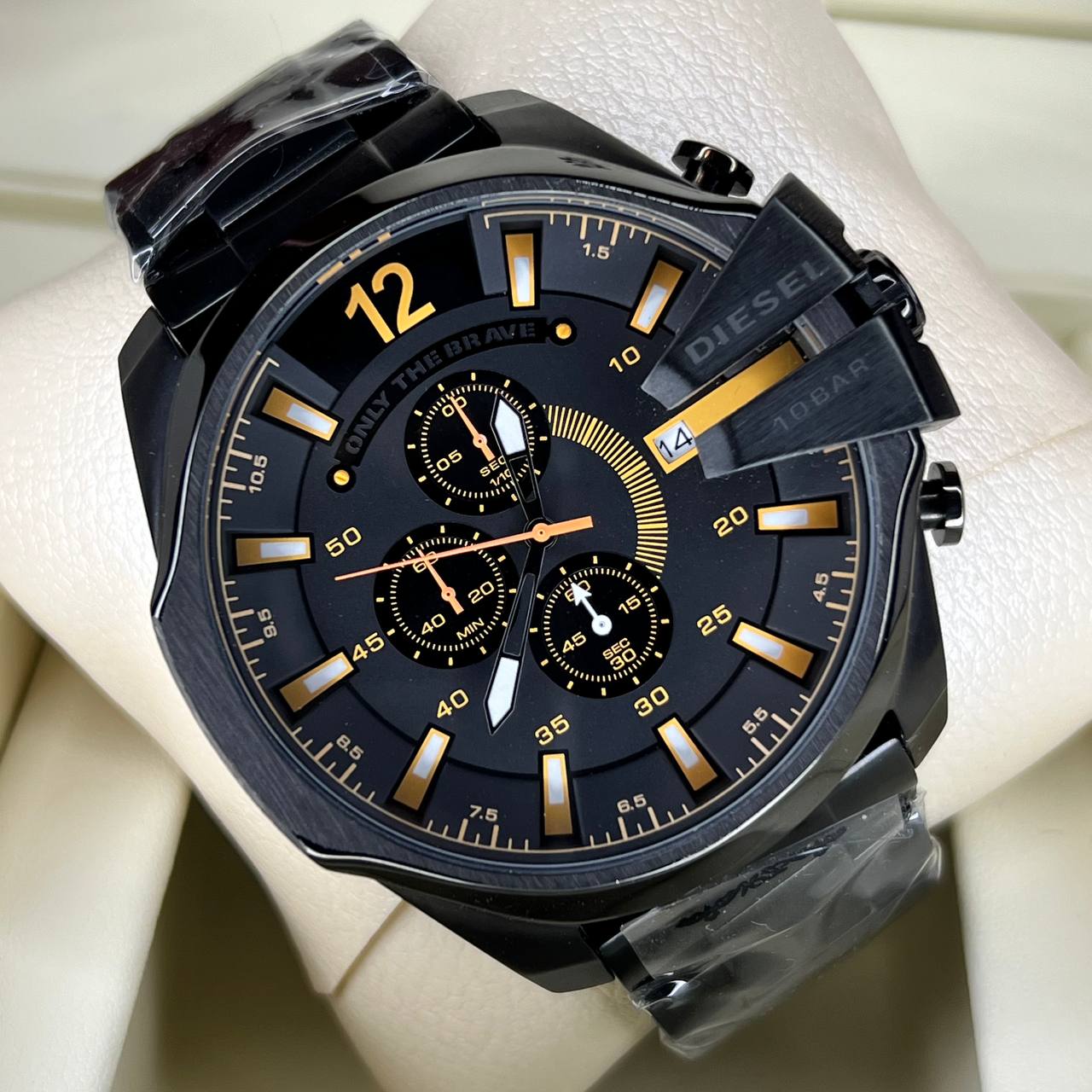 ساعت مچی دیزل شاخدار مردانه سه موتوره کرنوگراف مشکی با گارانتی Diesel