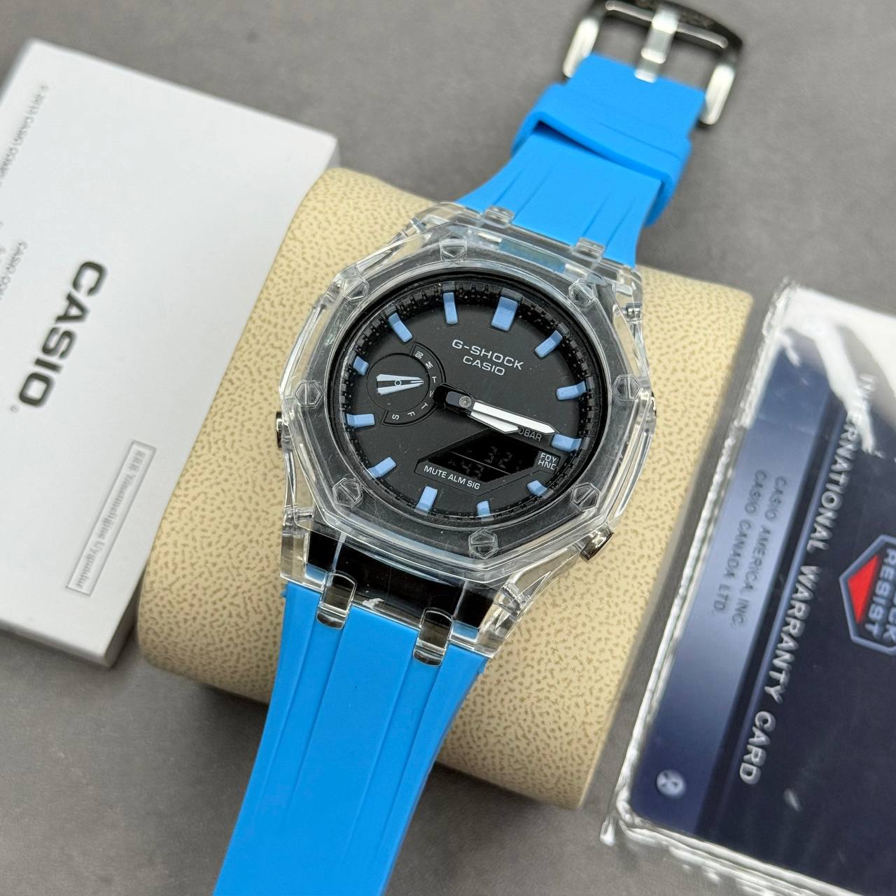 ساعت مچی کاسیو جی شاک آبی فیروزه‌ای GA-2100 G-Shock