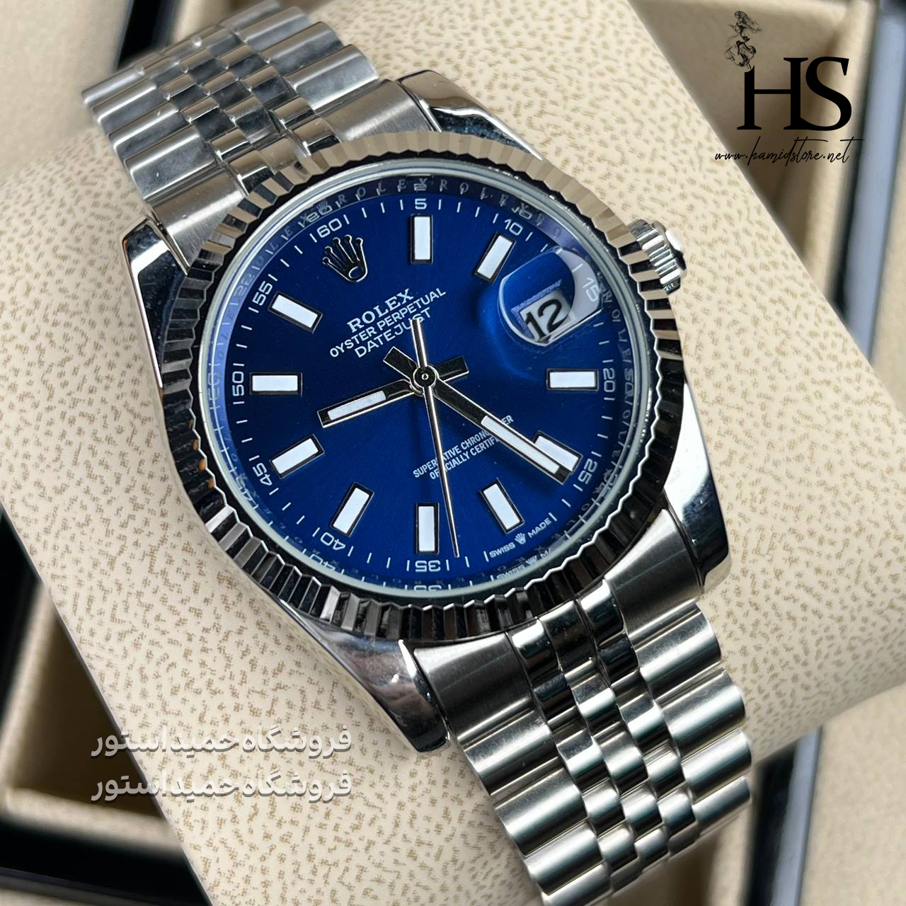 ساعت مچی تمام استیل رولکس دیت جاست Rolex datejust اندکس خط دار