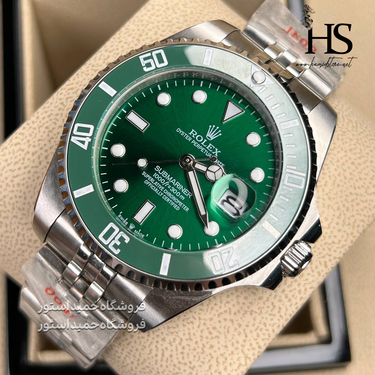 ساعت مچی رولکس ساب مارین Submariner نقره ای سبز بند جوبیلی