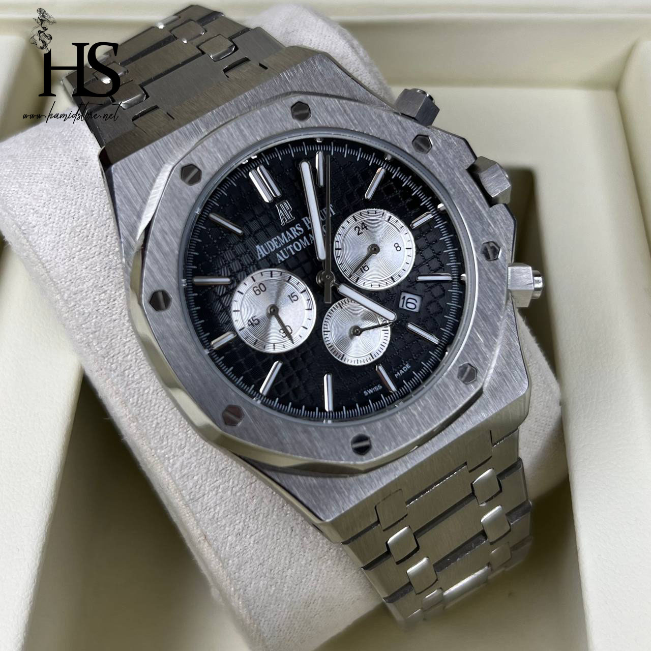 ساعت مچی مردانه سه موتوره  AP اودمار پیگه سیلور Audemars Piguet