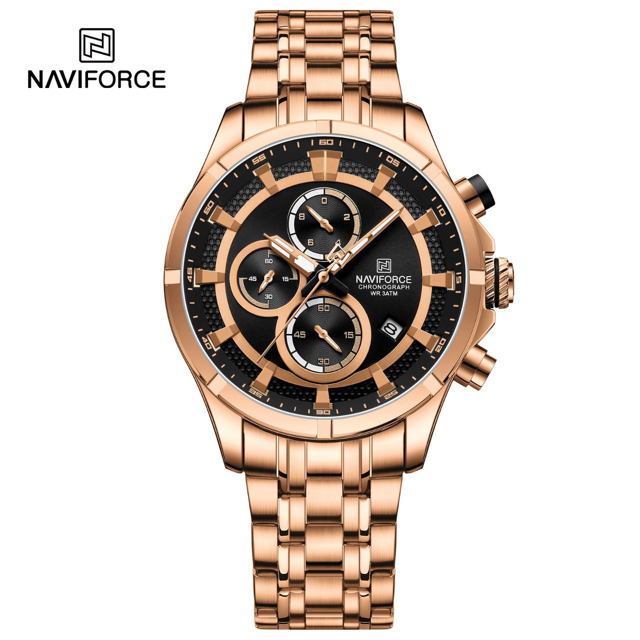 ساعت مچی مردانه اورجینال ناوی فورس NAVIFORCE NF8046 RoseGold