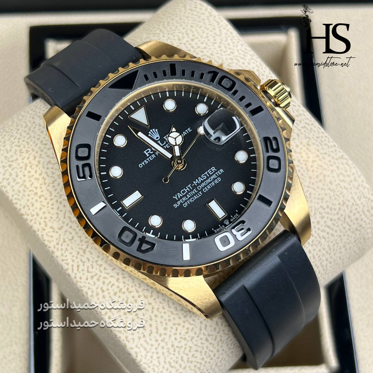 ساعت رولکس یاخ مستر بند رابر باطری موتور میوتای ژاپن ROLEX YACHT MASTER AAA